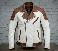 Men white brown leather - white,
