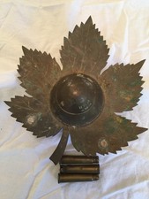 trench art inkwell the shape of a maple leaf ww2 possible Canadian