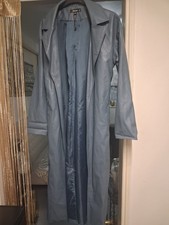 Long Leather Dusty Blue  Ladys Mac Size 8/10