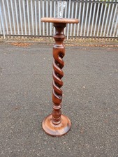 Lovely Solid Pine Barley Twist Torchere Plant Stand