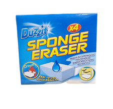 4 X Duzzit Sponge Eraser Stain and Mark Household Stains Remover Sponges 4 Pack