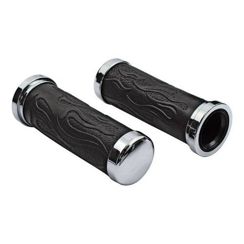 Black chrome flame grips - &,