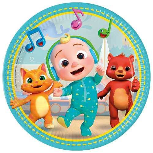 Cocomelon round paper plates - cocomelon,