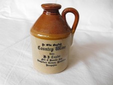 Vintage Earthenware Wine Storage Pot/Jar/Bottle/Flagon. Salt Glazed