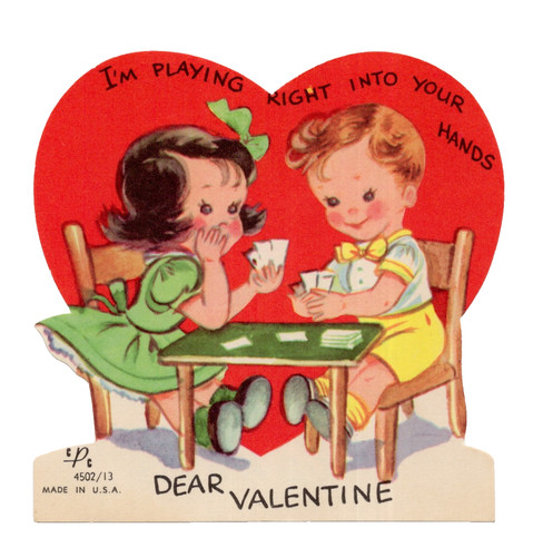 Vintage valentine card kids - vintage,
