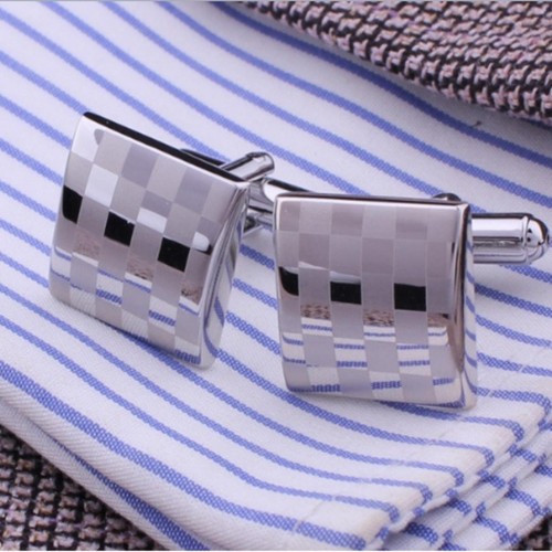 Men silver cufflinks - silver, gold