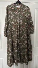 Beautiful  M&S MARKS & SPENCER Green FLORAL  Shirt Dress Size 16