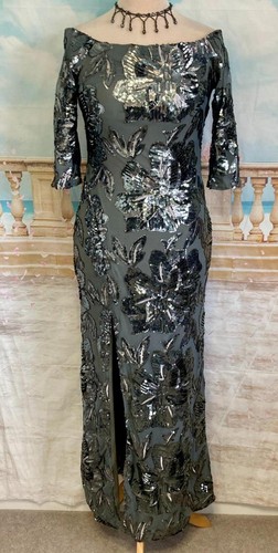 Silver grey sequin maxi - silver,