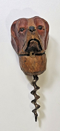 Vintage corkscrew carved