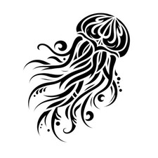 Tribal jellyfish vinyl decal - tribal,