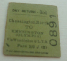 1950s Chessington North to Kensington Olympia Ideal Home BR  Railway ticket