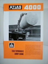 ATLAS 4000 FULLY HYDRAULIC LORRY CRANE BROCHURE 1970 