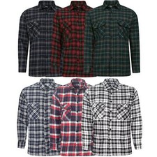 Mens Long Sleeve Check Shirts Lumberjack Casual Work Flannel Shirt Size S – 5XL