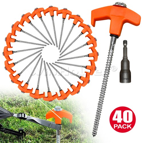 40pcs tent pegs screw hard - 40pcs,