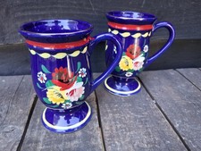 2 Blue Handpainted Canal Ware