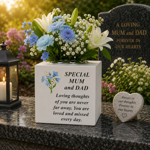 Mum dad memorial - &, flower