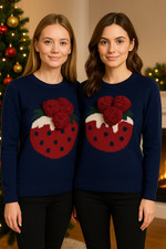 Womens Christmas Sweater Navy