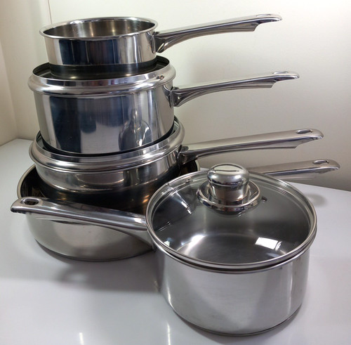 Stainless steel saucepan - steel,