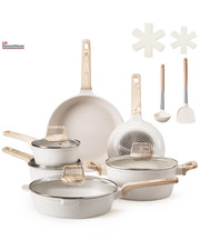 17 Piece Pots and Pans Set, Granite Nonstick Cookware Set, Induction Cookwares, 