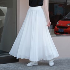 Women Chiffon Long Pleated