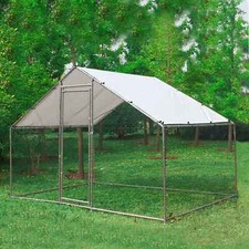 Chicken Run Cage Walk Pet Hen Rabbit Poultry Hutch Galvanised Frame 3X2X2M
