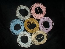3 metres of 3mm pearl effect bead trim pink silver gold blue lilac ivory