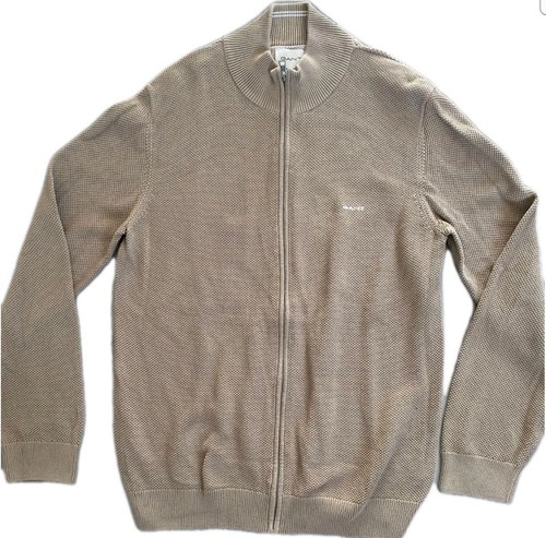 Men gant beige cardigan - beige,