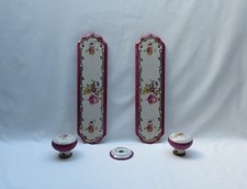 2 vintage ceramic floral door