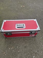 NEO MEDIA Flight Case.  7" Single 250 Vinyl Record Box. Red Rigid PVC.