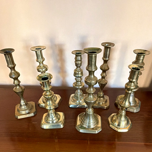 Brass candlesticks candle - brass, candlesticks/candle