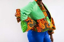 Ruffled Ankara Kimono