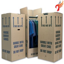 5x Wardrobe boxes / Garment Carriers strong D/W cardboard removal Fast delivery