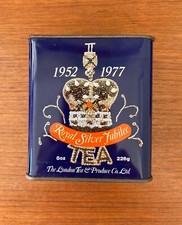 Royal Silver Jubilee Tea Tin Queen Elizabeth 1952 - 1977 The London Produce Co