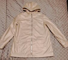 M&S Girls Ivory Pearl faux fur lined raincoat age 13-14 years