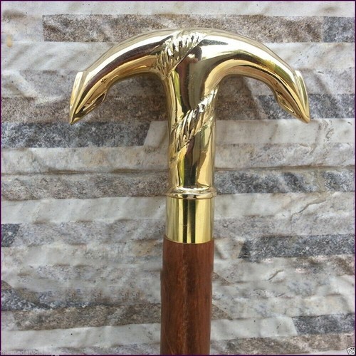 Brass anchor head handle - brass,