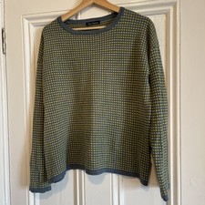 Two Danes Women’s jumper Size Medium 14 Cotton grey yellow