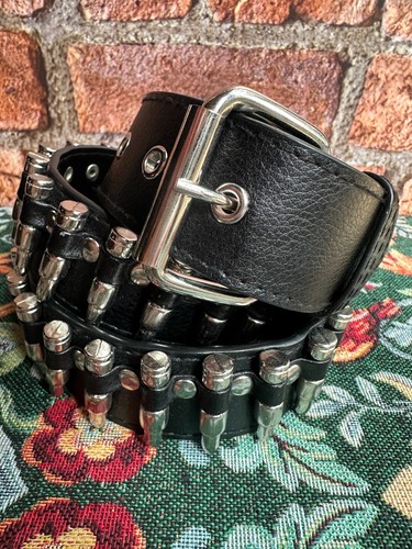 Black faux leather - leather, belt