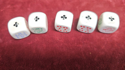 Vintage set poker dice - of,