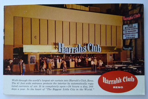 Harrahs club casino postcard - club,