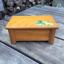 Old Vintage Wooden Thorens Music Box (non working) Scottie Dog Transfer Decor