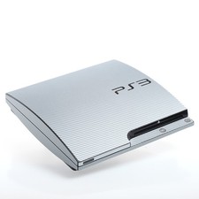 Silver Carbon PS3 slim Textured Skins -Full Body Wrap- decal sticker cover 