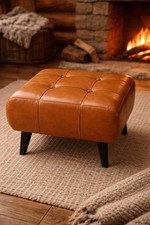 Vintage Leather Ottoman