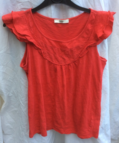 Oasis size red ruffle - ruffle, collar