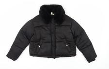Topshop Women's Black Petite Puffer Jacket Size 8