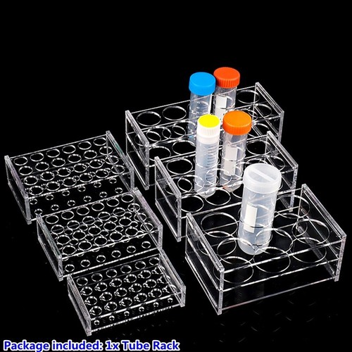 Acrylic plastic test tube - plastic, rack