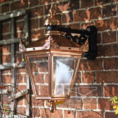 Copper victorian wall lantern - copper,