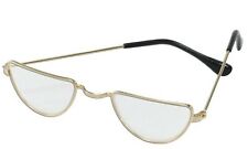 Half Moon Gold Glasses Specs Santa Father Christmas Old Man Granny Fancy Dress