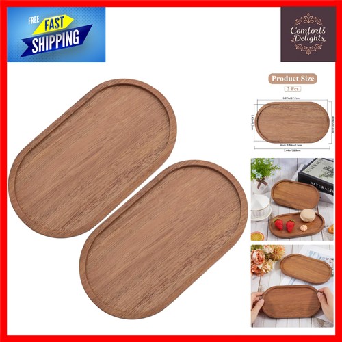 Rustic oval wood serving - wood, trays