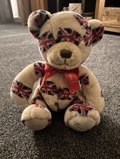 Harrods London 11.5” Approx TeddyBear Union Jack Flag. British