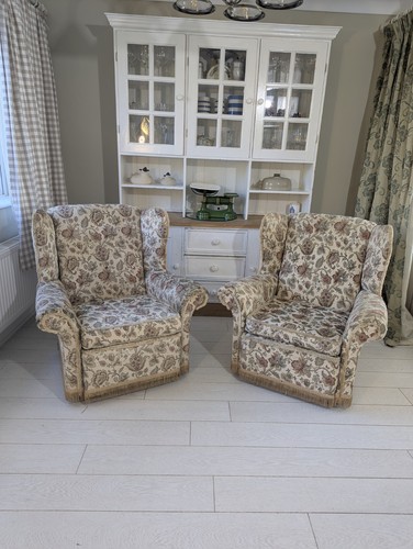 Pair wingback armchairs - wingback,